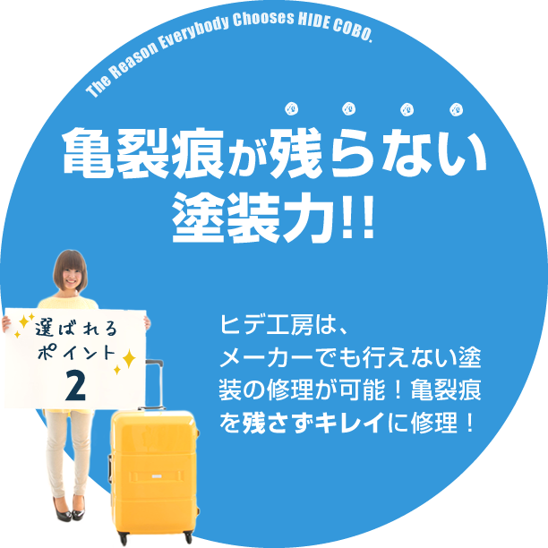 亀裂痕が残らない塗装力!!